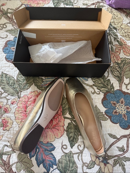 Naturalizer Shoes - Naturalizer Metallic Gold Ballet Flats 10 wide